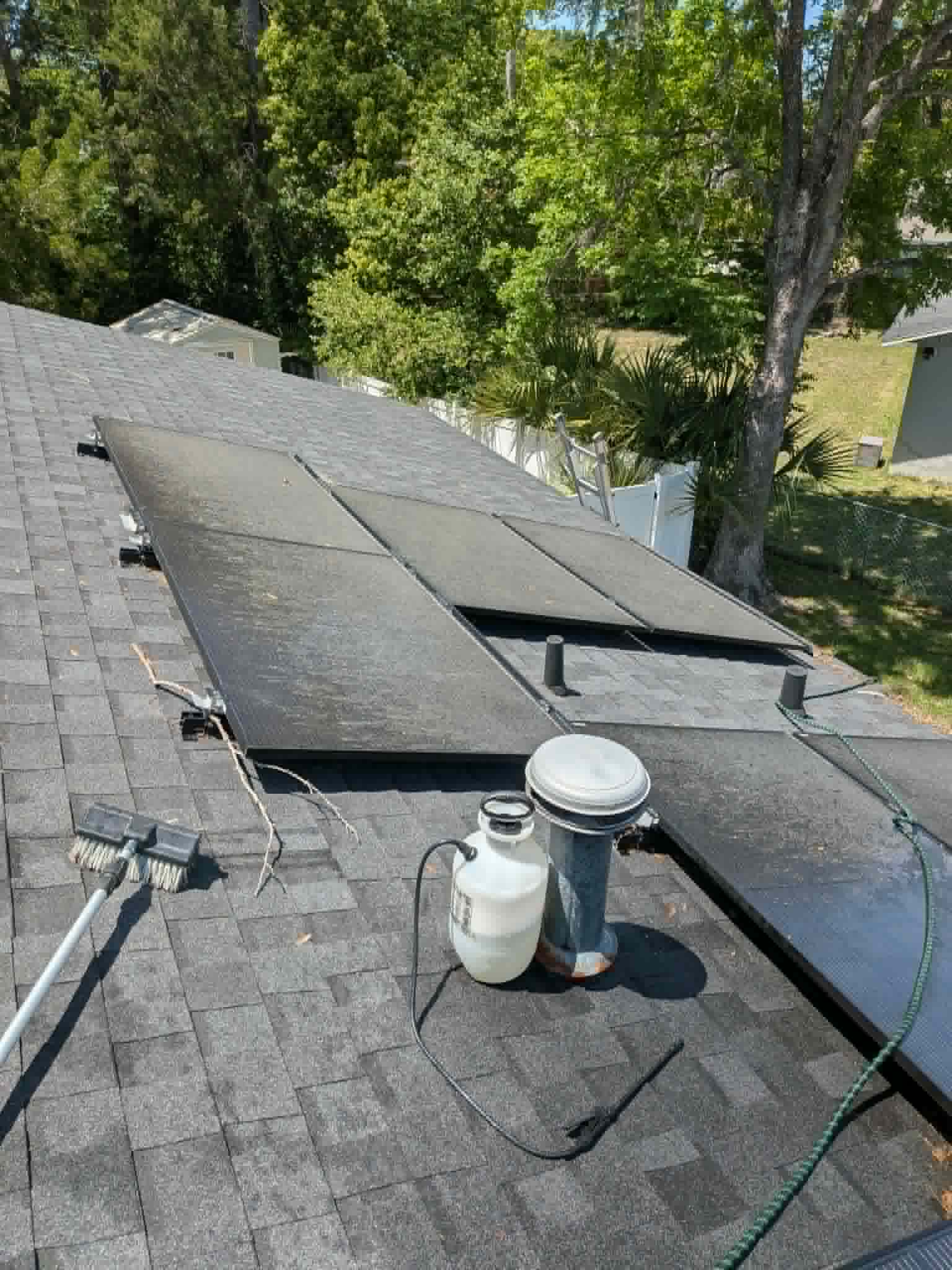 Solar panel before cleaning